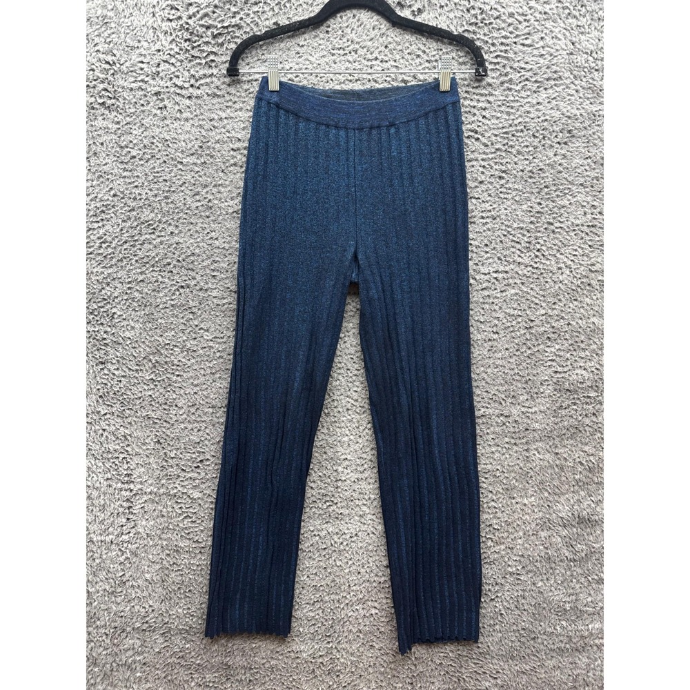 Paloma‎ Wool High Rise Ribbed Knit Pull On Trousers Navy Blue Womens Size S